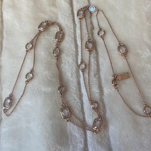 Kate Spade rose gold tone crystal necklace